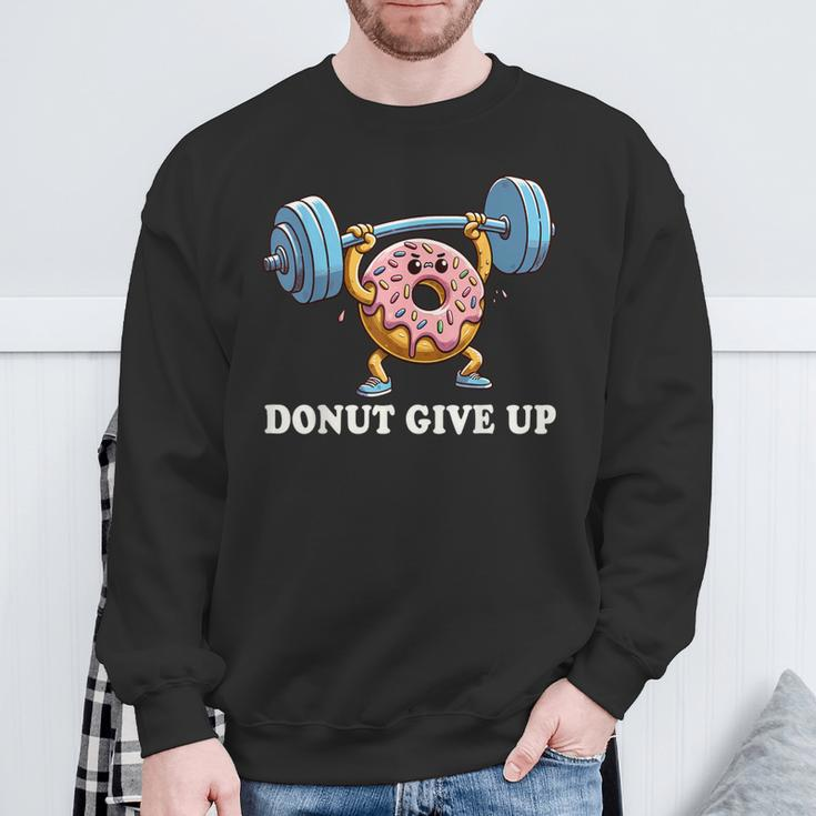 Weightlifting Fitness Workout Gym Donut Lover Sweatshirt Gifts for Old Men