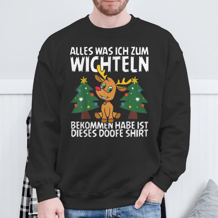Weihnachts-Wichtel Schwarz Sweatshirt, Lustiges Motiv für Feiern Geschenke für alte Männer