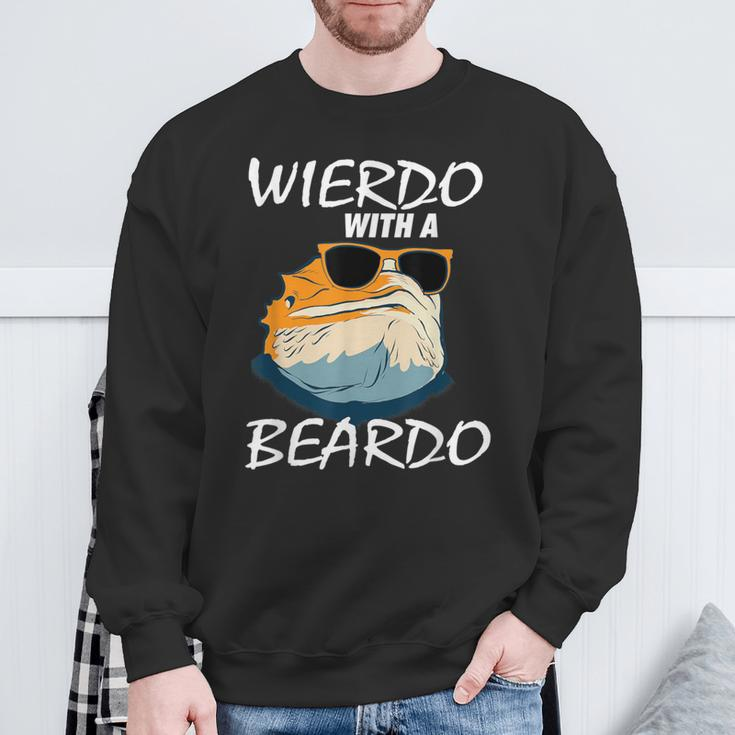 Weirdo With A Beardo Bearded Dragon Beardie Lover Sweatshirt Gifts for Old Men
