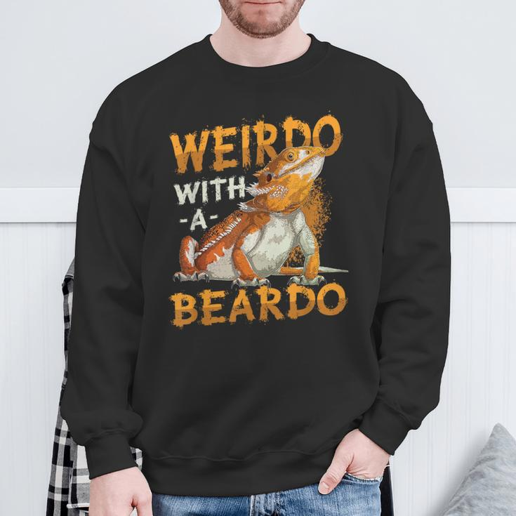 Weirdo With A Beardo Bearded Dragon Sweatshirt Gifts for Old Men