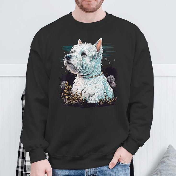 West Highland Terrier Dog On Westie Lover Sweatshirt Geschenke für alte Männer
