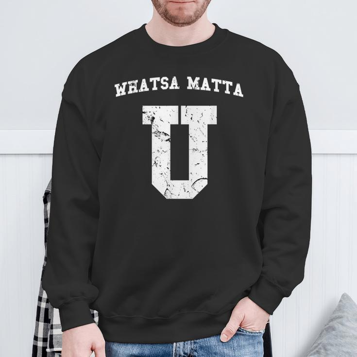 Whatsamatta U Fake College University Jersey Sweatshirt Gifts for Old Men