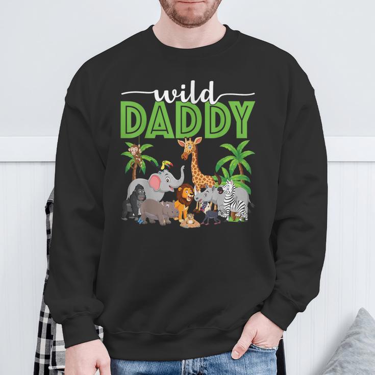 Wild Daddy Zoo Born Two Be Wild B-Day Safari Jungle Animal Sweatshirt Gifts for Old Men