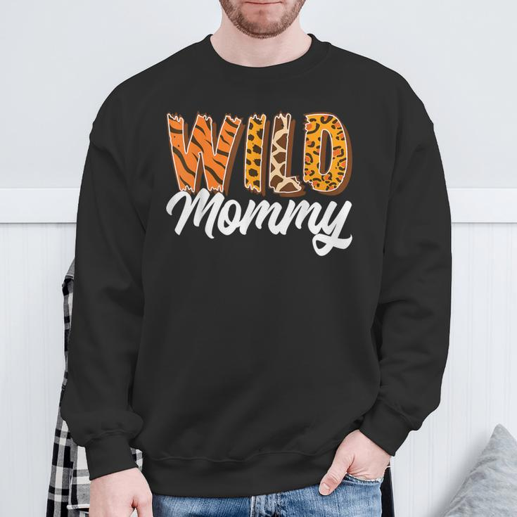 Wild One Mommy Two Wild Family Birthday Zoo Animal Matching Sweatshirt Gifts for Old Men