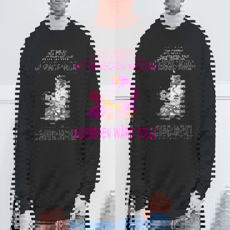 Witziges Einhorn Sweatshirt: Toll Menschenschubsen, Ideal für Einhornfans Geschenke für alte Männer
