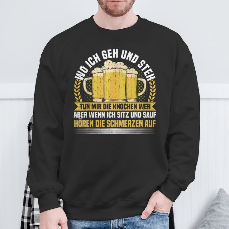 Wo Ich Geh & Steh Bierliebhaber & Biertrinker Sweatshirt Geschenke für alte Männer