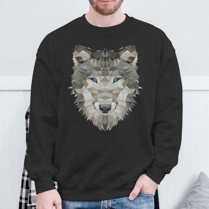 Wolf Polygon Dog Sweatshirt Geschenke für alte Männer