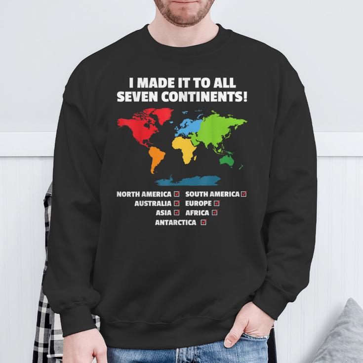World Traveler Seven Continents 7 Continents Club White Sweatshirt Gifts for Old Men
