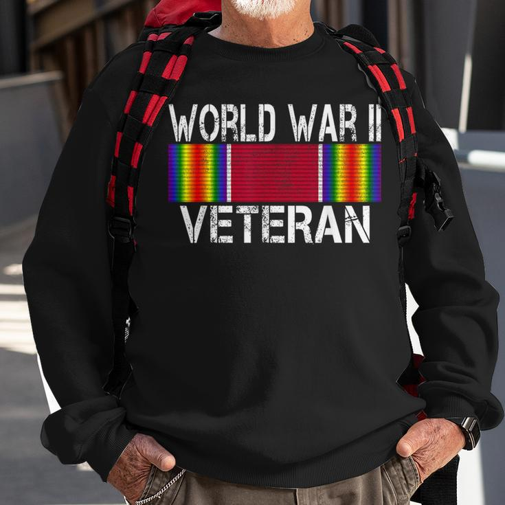 World War Ii Veteran Us Military Service Vet Victory Ribbon Sweatshirt Gifts for Old Men