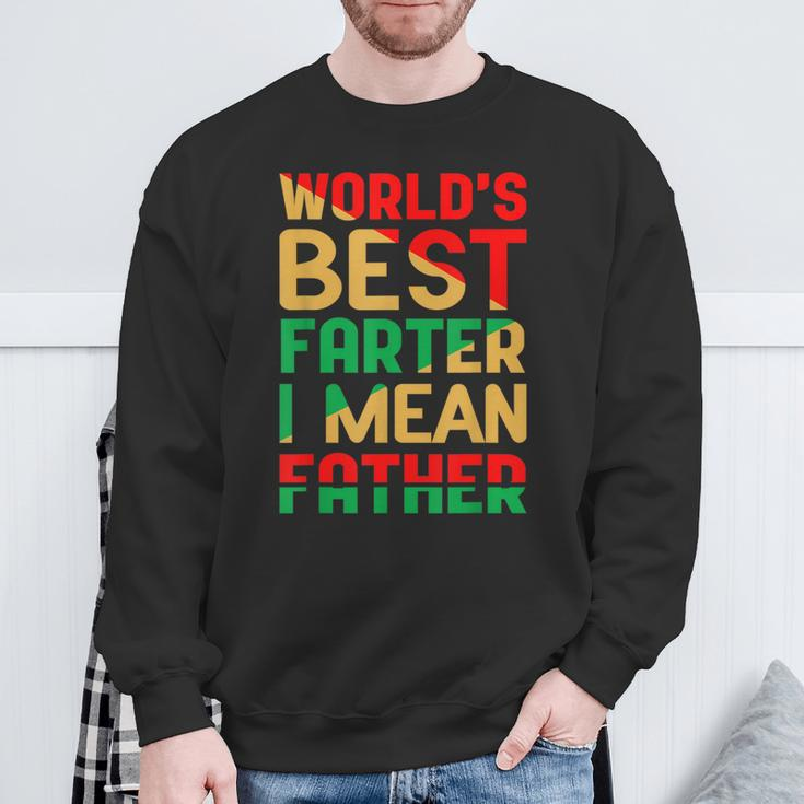 Worlds Best Farter I Mean Father Fathers Day Black Dad Sweatshirt Gifts for Old Men