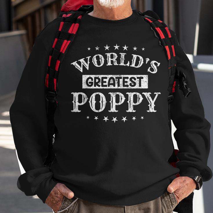 Worlds Greatest Poppy Fathers Day Grandpa Men Sweatshirt Gifts for Old Men