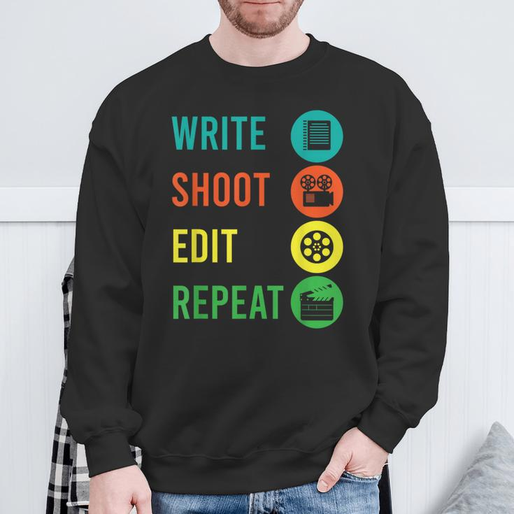 Write Shoot Edit Repeat Director Movie Tv Show Producer Sweatshirt Gifts for Old Men