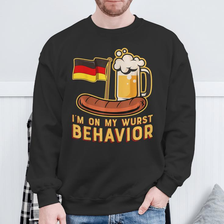 Wurst Behavior German Oktoberfest Beer Sweatshirt Gifts for Old Men