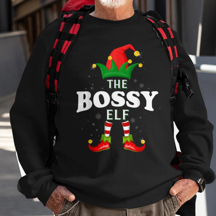 Xmas Bossy Elf Family Matching Christmas Pajama Sweatshirt Gifts for Old Men