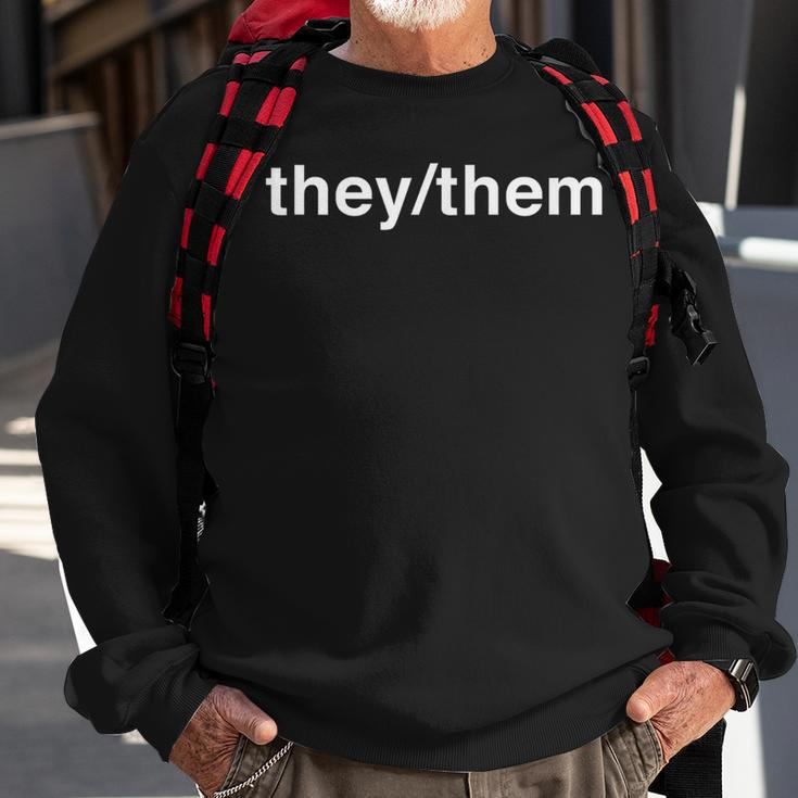 They Them Pronoun Lgbt Non-Binary Queer Trans Sweatshirt Gifts for Old Men