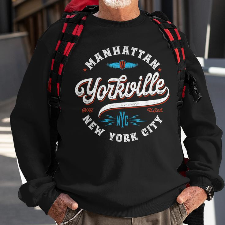 Yorkville Manhattan New York Vintage Graphic Sweatshirt Gifts for Old Men