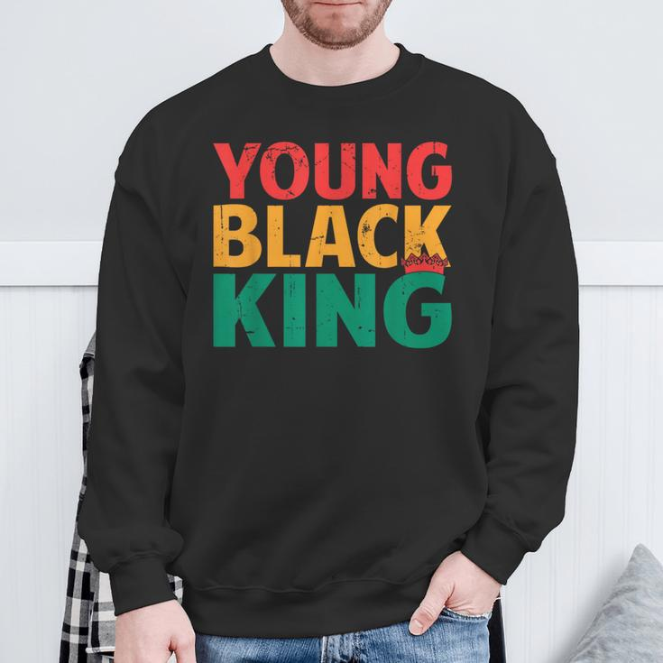 Young Black King African American Black Heritage Afro Boys Sweatshirt Gifts for Old Men
