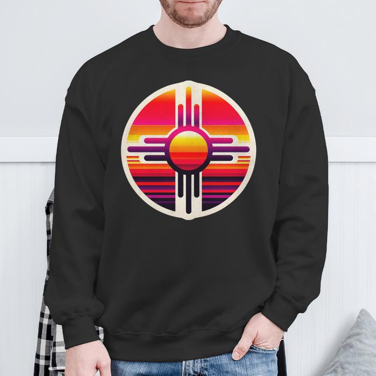 Zia-Symbol Im Retromodernenintage-Stil Im Bundesstaat New Mexico Sweatshirt Geschenke für alte Männer