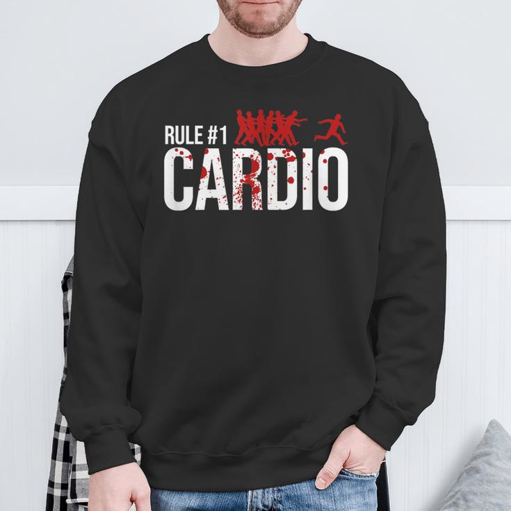 Zombie Rule 1 Cardio Sweatshirt Gifts for Old Men