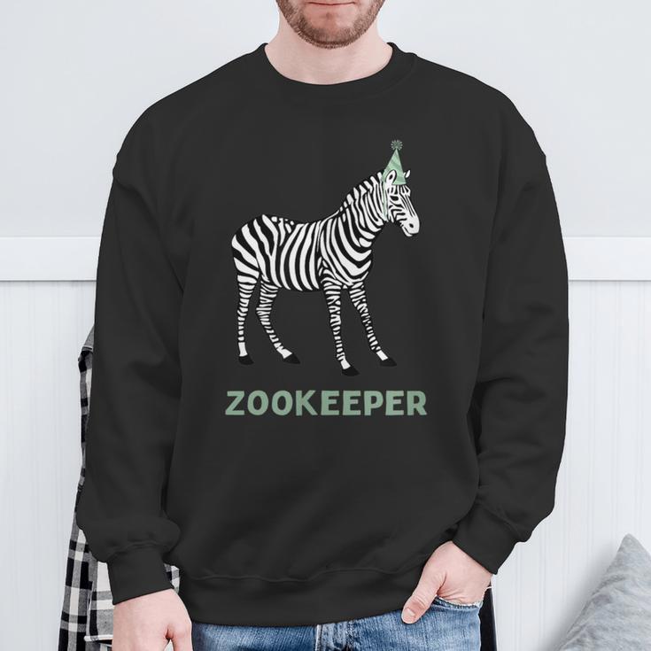 Zookeeper Zebra Birthday AdultKid Zebra Safari Party Sweatshirt Gifts for Old Men