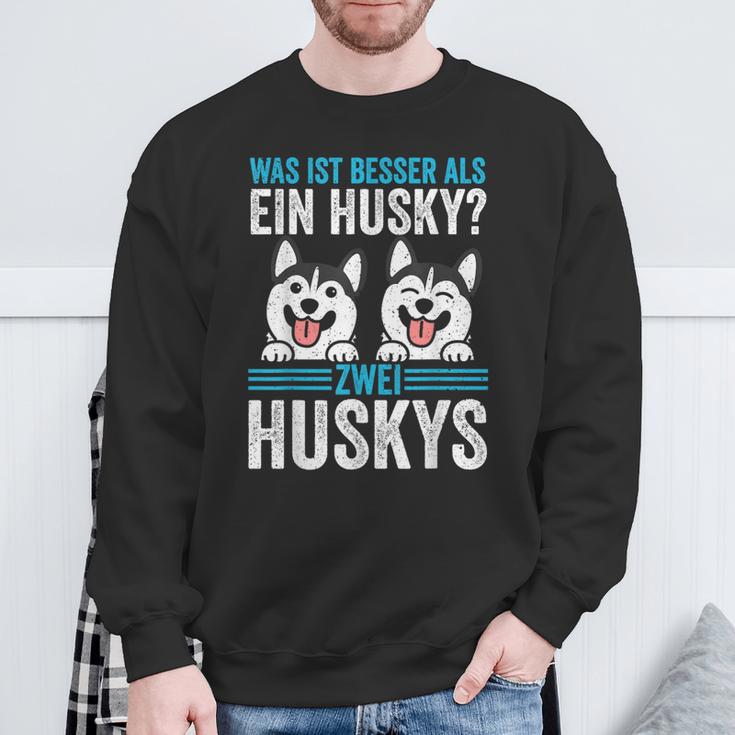 Zwei Husky Dog Husky Sweatshirt Geschenke für alte Männer