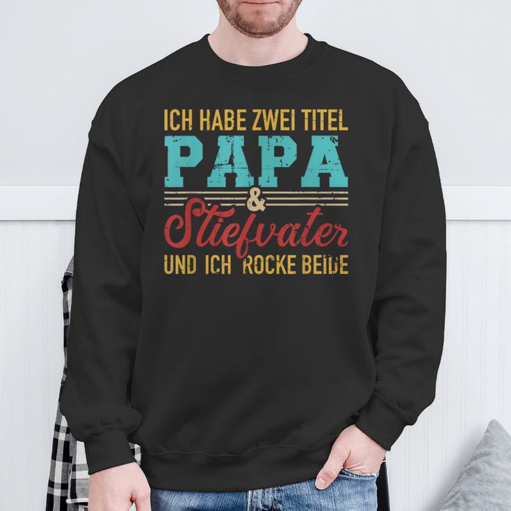 Zwei Titel Papa Und Steppapa Und Rocke Both Stepdad Sweatshirt Geschenke für alte Männer