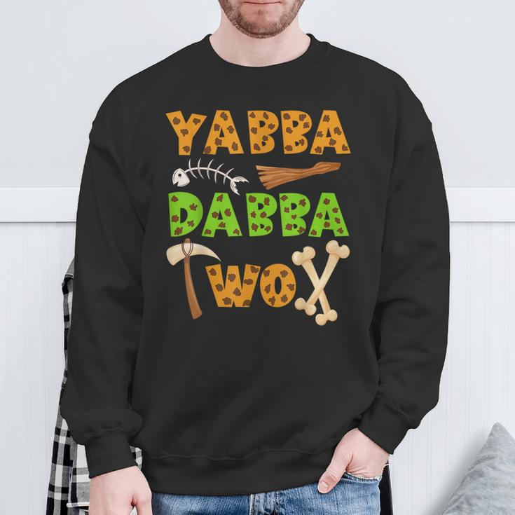 «Yabba Dabba Two» Caveman Ancient Times 2Nd Birthday Party Sweatshirt Gifts for Old Men