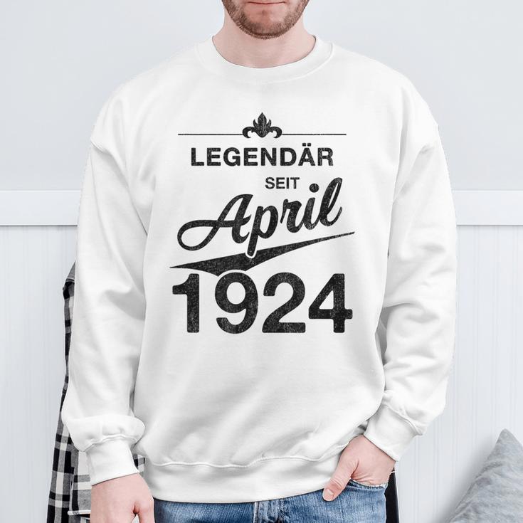 100 Geburtstag 100 Jahre Alt Legendär Seit April 1924 Sweatshirt Geschenke für alte Männer