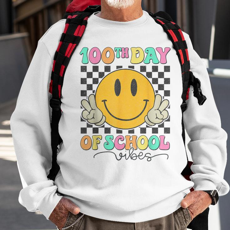 100Th Day Of School Vibes Cute Smile Face 100 Days Of School Sweatshirt Gifts for Old Men