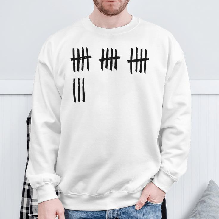 18Th Birthday Outfit 18 Years Old Tally Marks Anniversary Sweatshirt Gifts for Old Men