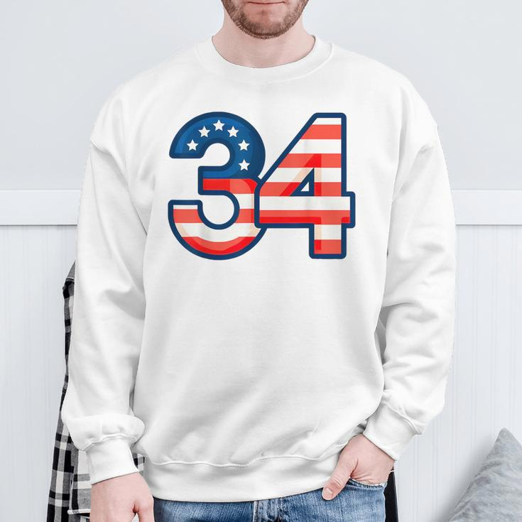 34 Guilty Trial Judge Usa Flag Sweatshirt Gifts for Old Men