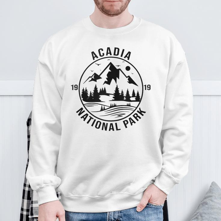 Acadia National Park Maine Mountains Nature Hiking Vintage Sweatshirt Gifts for Old Men
