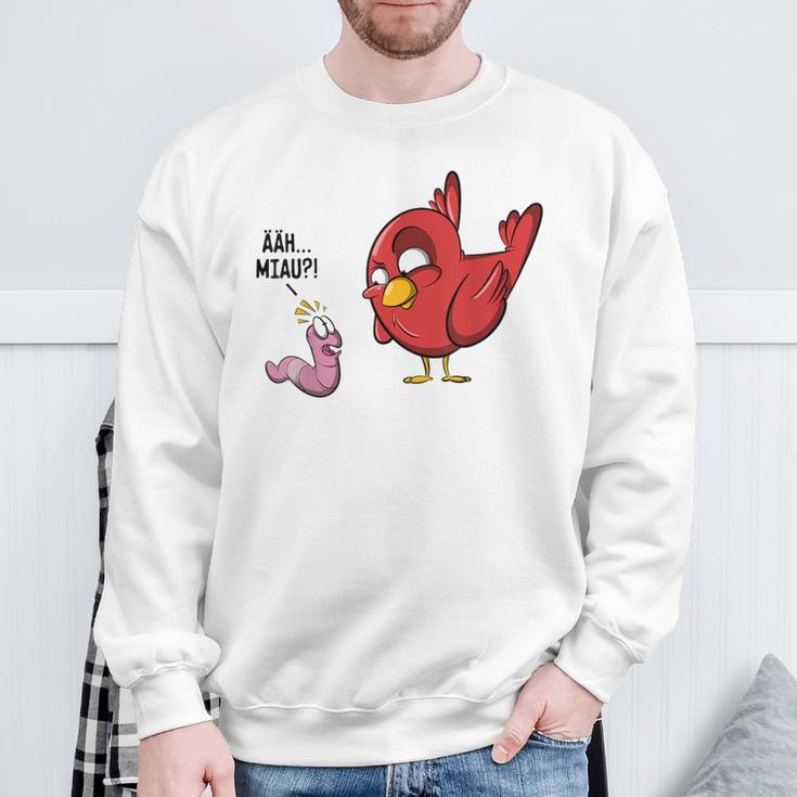 Äh Miau Bird And Wurm Fun Witz Gray S Sweatshirt Geschenke für alte Männer