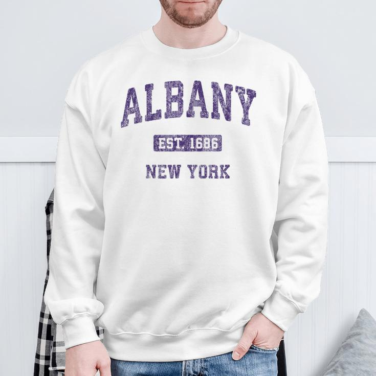 Albany New York Vintage Athletic Sports Sweatshirt Gifts for Old Men