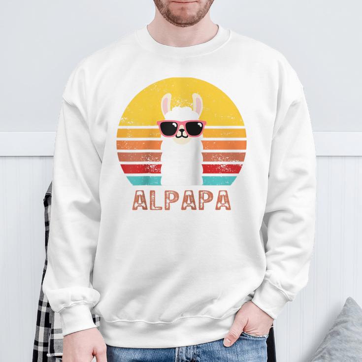 Alpapa Alpakaatertag Bester Papaater Fan Lamaatertag Raglan Sweatshirt Geschenke für alte Männer