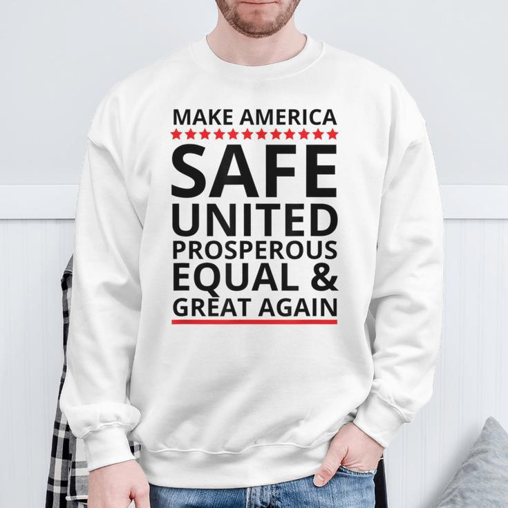 Make America Safe United Equal And Again Pride Trump 2020 Sweatshirt Gifts for Old Men