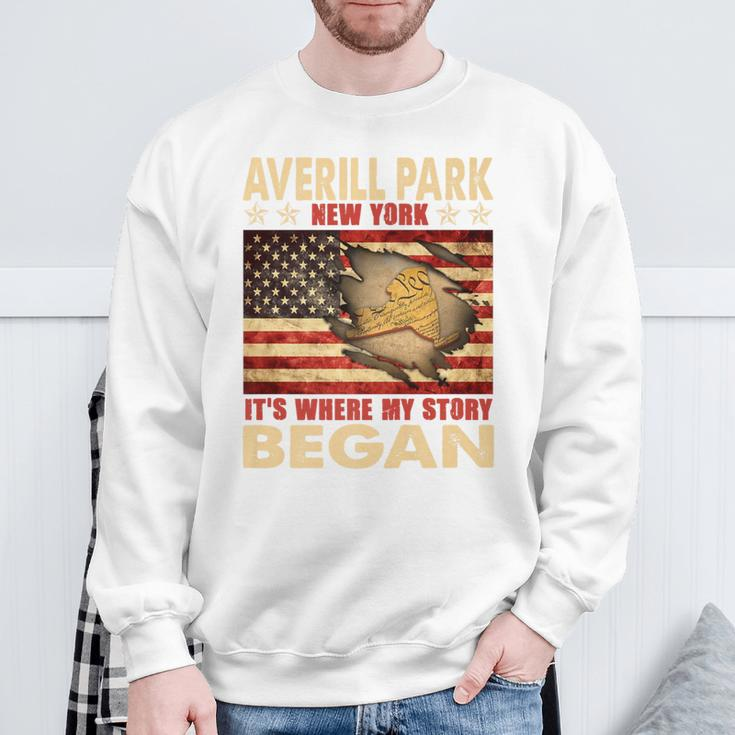 Averill Park New York Usa Flag Independence Day Sweatshirt Gifts for Old Men