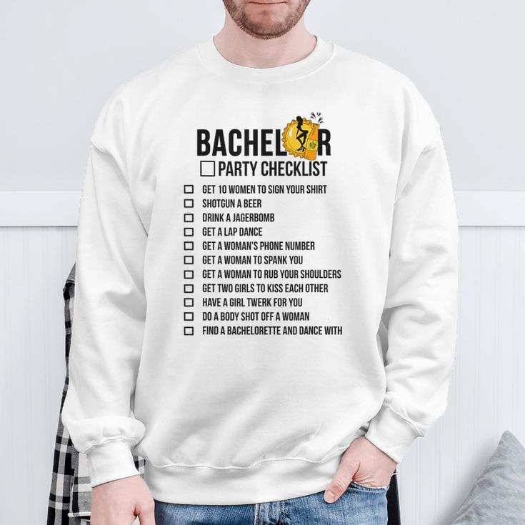 Bachelor Party Check List Sweatshirt Gifts for Old Men