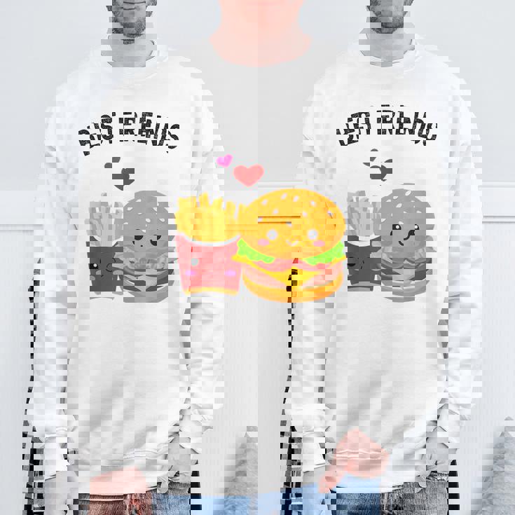 Best Friends Kawaii Burger & Fries Sweatshirt Gifts for Old Men