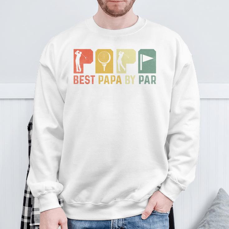 Best Papa By Par Golf Opa Golfer Golfing Dad Retro Sweatshirt Geschenke für alte Männer