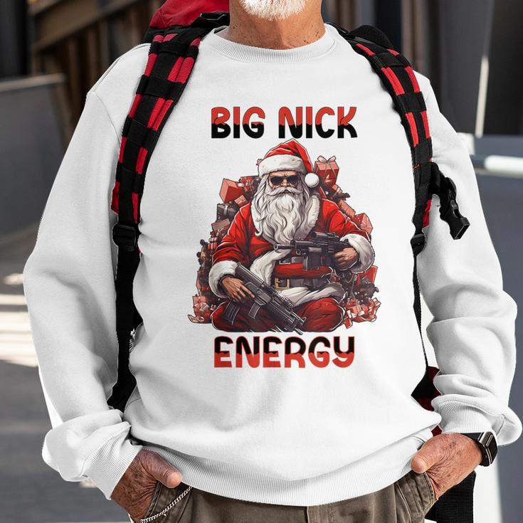 Big Nick Energy Vintage Gangster Santa Claus Wink Christmas Sweatshirt Gifts for Old Men