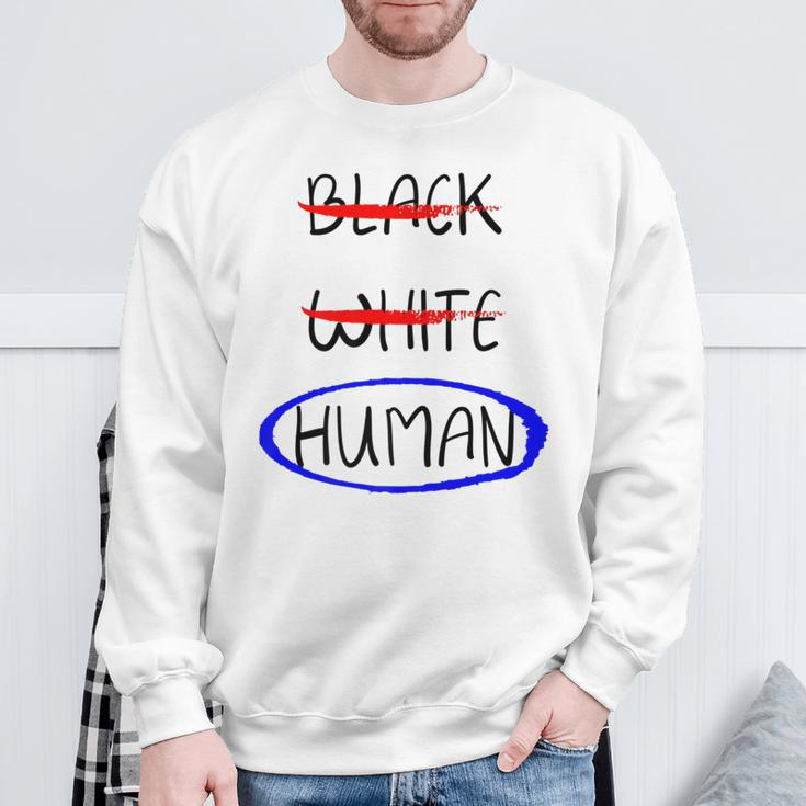 Black White Human Fight Hate Anti Racism Sweatshirt Gifts for Old Men