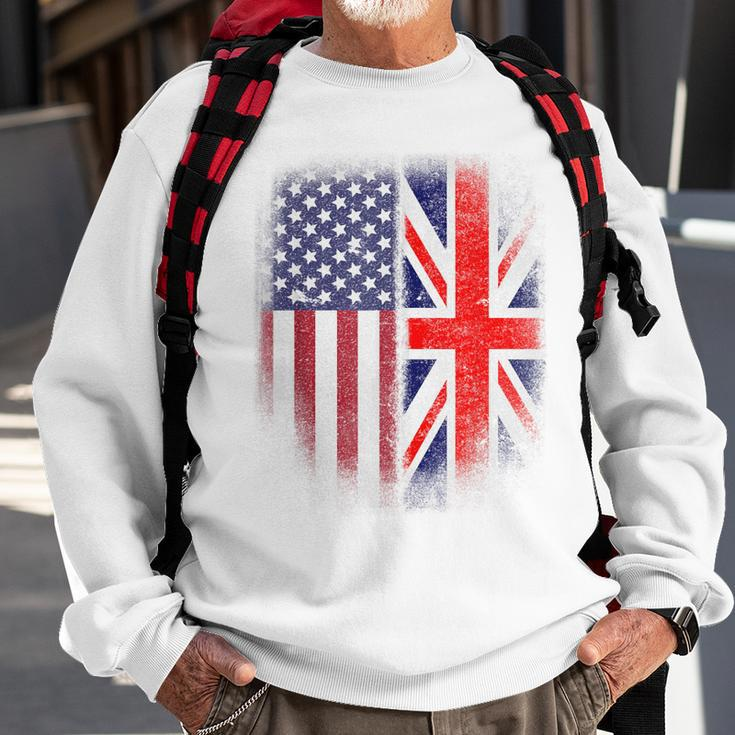 British American Flag Great Britain Union Jack Uk Sweatshirt Gifts for Old Men