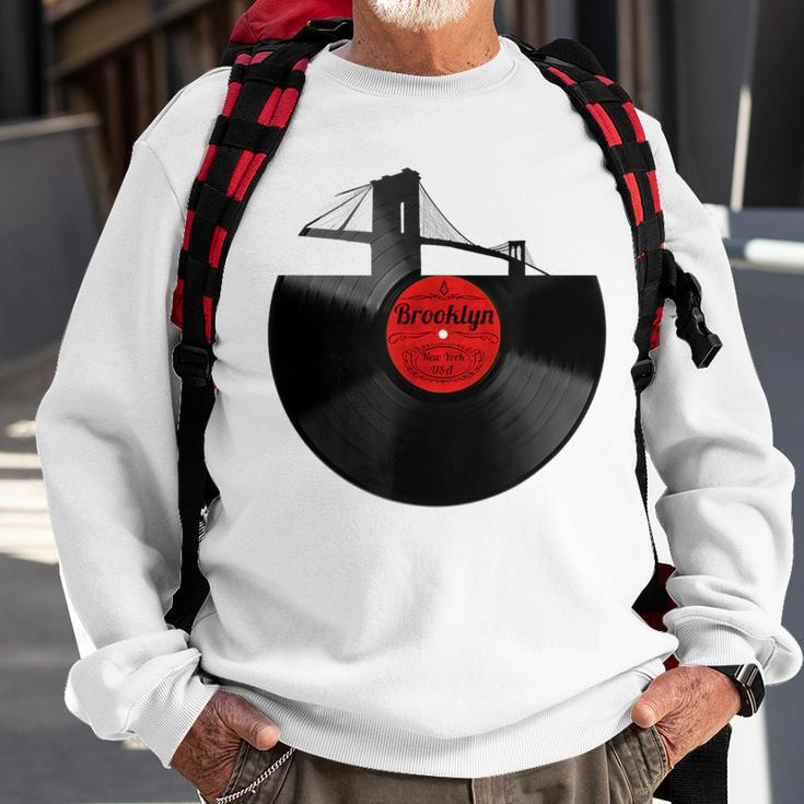 Brooklyn Bridge New York Nyc Vinyl Record Sweatshirt Gifts for Old Men