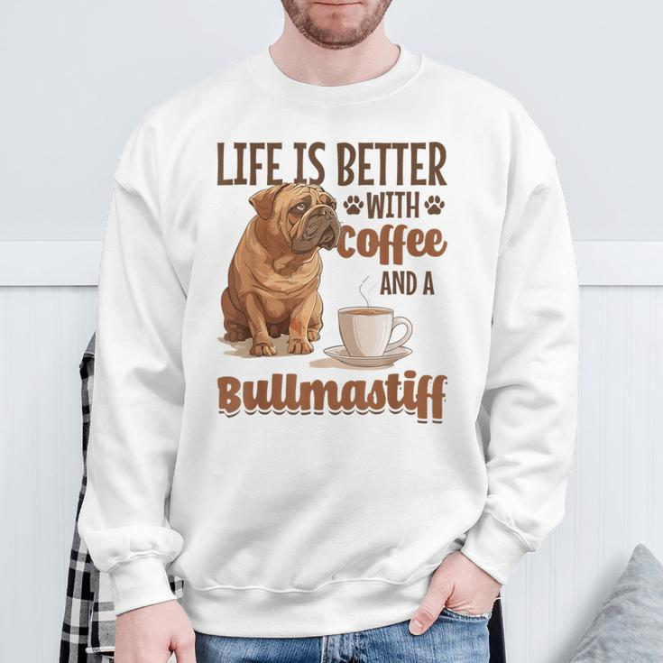 Bullmastiff-Hunderasse Das Leben Ist Besser Mit Kaffee Und Einem Sweatshirt Geschenke für alte Männer