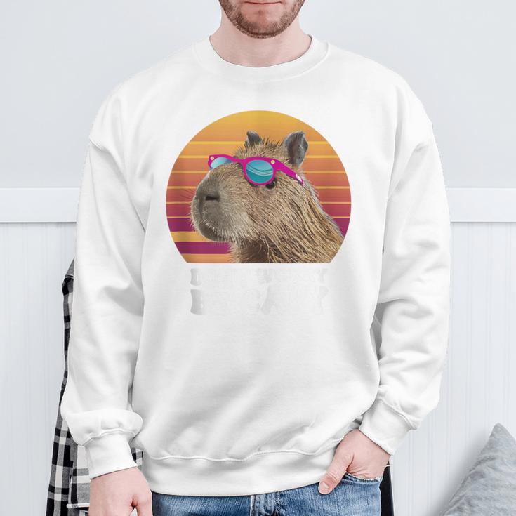 Capybara Don't Worry Be Capy Retro Vintage Capybara Sweatshirt Gifts for Old Men