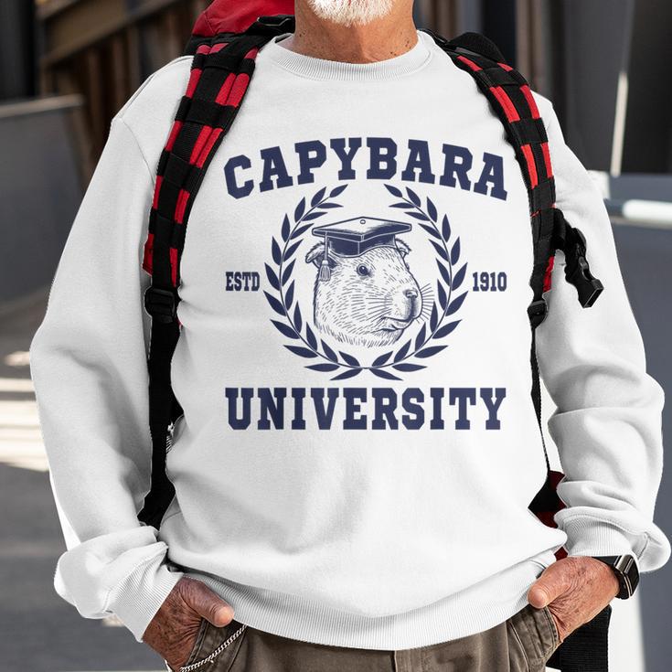 Capybara University Capybara Meme Lover Sweatshirt Gifts for Old Men