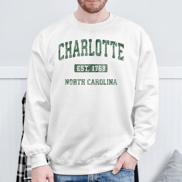 Charlotte North Carolina Nc Vintage Athletic Sports Sweatshirt Gifts for Old Men