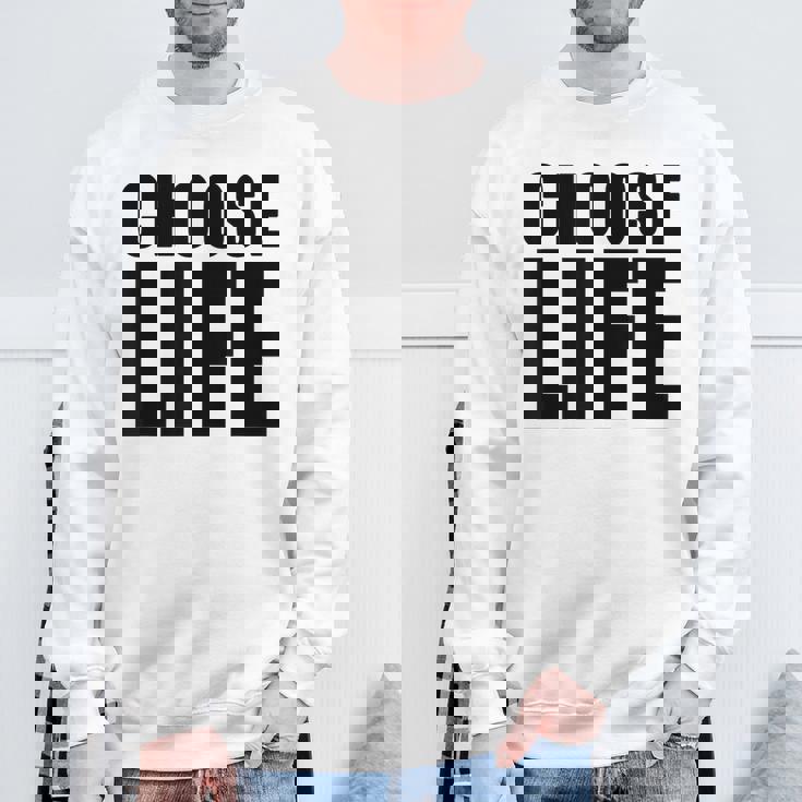 Choose Life Grandes Lettres Noires En Gras Style Rétro Années 80 Sweater e Cadeaux pour les vieillards