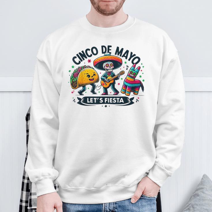 Cinco De Mayo Pinata Taco Sugar Skull Squad Let's Fiesta Sweatshirt Gifts for Old Men
